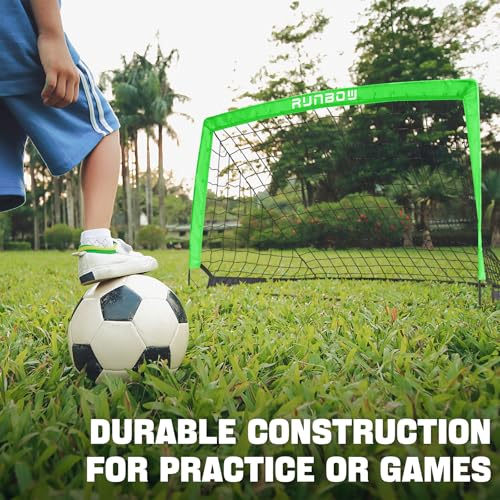 Soccer Goal for Backyard, 5x3 FT Portable Folding Soccer Net with Carry Bag for Kids and Adults Indoor/Outdoor Training Practice Use - color: Green, size: 5x3 Ft, 2 Pack