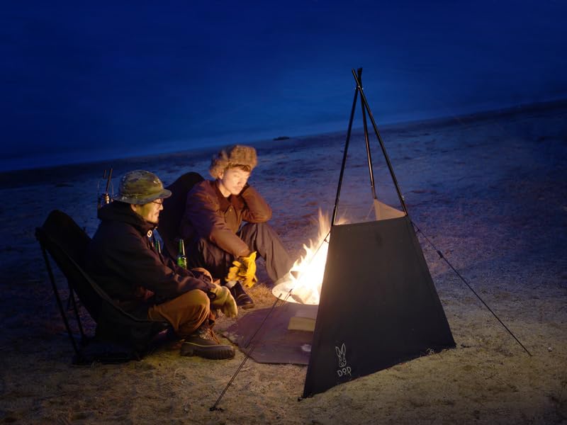 DOD Fire Break - Camping Stove Windscreen - Folding Camp Stove Windscreen with Storage Bag - Lightweight Camping Fire Wind for Outdoor, Camping, Picnic, Cooking - color: Black