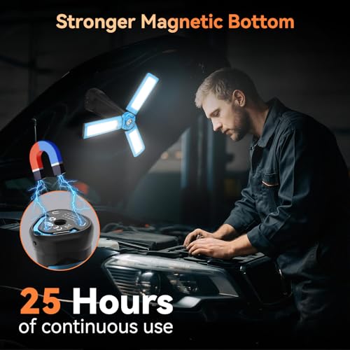 Rechargeable Camping Light with Stand 7ft Max Height, 15000mAh Portable Cordless LED Work Light, 5500 Lumen 6500/4500/3500K Dimmable Emergency Flashlight with Detachable Tripod, Blue - color: Blue
