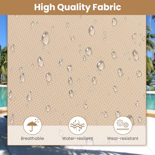 GYMAX Lounge Chairs for Outside, Extra High Folding Beach Tanning Lounger with Adjustable Backrest, Footrest & Removable Pillow, Sunbath Lounge for Patio, Lawn, Poolside (1, Beige with Pocket) - color: Beige With Pocket