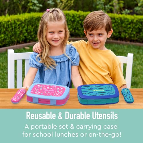 Bentgo Kids Utensil Set - Reusable Plastic Fork, Spoon & Storage Case - BPA-Free Materials, Easy-Grip Handles, Dishwasher Safe - Ideal for School Lunch, Travel, & Outdoors (Puppy Love) - color: Puppy Love