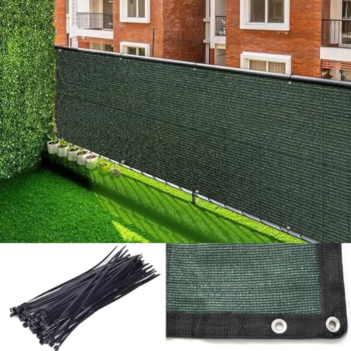 GL Garden Privacy Net Protective Screen, 5' x 400' Decorative Fences Heavy Duty 170 GSM Commercial Mesh Shade Cover with Brass Grommets, Perfect for Outdoor Back Yard, Dark Green, Customizable - size: 5 x 400 Feet