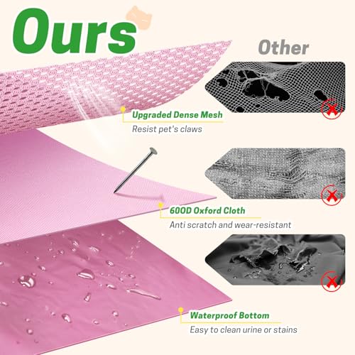 Seiyierr Foldable Pet Playpen - Cat & Puppy Playpen, Travel Dog Crate with Carrying Case, Cat Tent Dog Pen for Outdoor Camping Use - color: Pink, size: Small(29.5''×22.8''×16.5'')