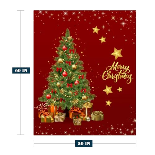 YeeJu Christmas Decorative Throw Blanket Red Christmas Tree Throw Blanket for Couch Sofa Bed Soft Cozy Lightweight Fuzzy Plush Fleece Blankets and Throws Xmas Winter Holiday Blanket 50x60 - color: Chrsitmas-26, size: 50"x60"