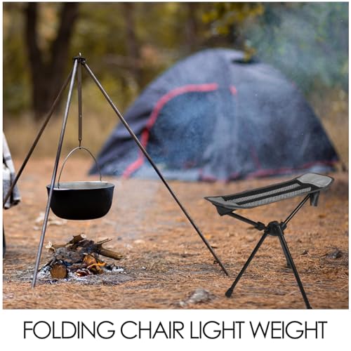 SHERCHPRY Portable Folding Camping Stool Ultralight Compact Picnic Footrest Chair Gray for Hiking Fishing Outdoor Recreation