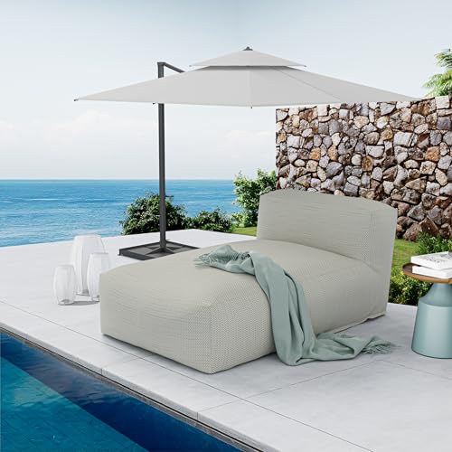 Outdoor Bean Bed Chair Sun Lounger, Outdoor Couch Sofa for Patio & Pool, Foam Filling Day Bed Furniture, Comfy Lazy Sofa for Outside, Water-Resistant Seating (Light Green, 59'' L) - color: Light Green, size: 59'' L Standard Back