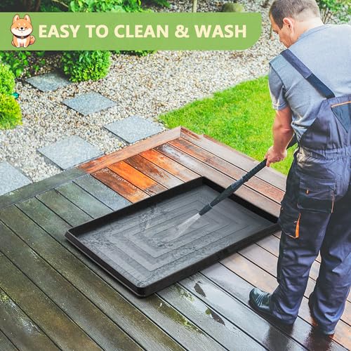 COZIWOW Grass Pad for Dogs with Tray, 30" x 20" Large Dog Grass Pad with Tray Indoor Dog Potty with 3PCS Artificial Grass Pee Pads, Washable Dog Litter Box Pet Toilet for Balcony Apartment - size: L - 30x20x2.2 IN