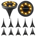 Solar Powered 2Pack, Waterproof LED Outdoor Disk Lights - Solar Garden Lights for Landscape, Pathway, Patio, Yard, Walkway, Lawn, Driveway (Warm White) - size: 2 Pack