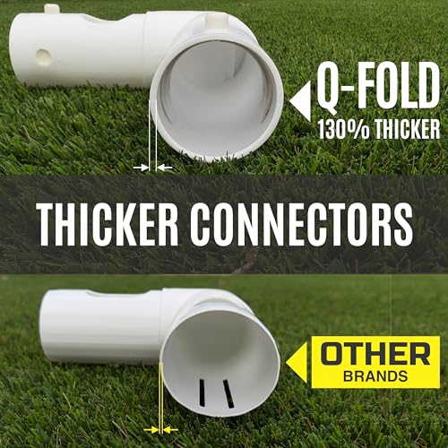 QUICKPLAY Q-Fold Soccer Goal | 30-Second Folding Design for Easy Setup | Portable & Weatherproof uPVC Soccer Goal for Backyard | Durable Post for Adults & Kids - style: 12 x 6'