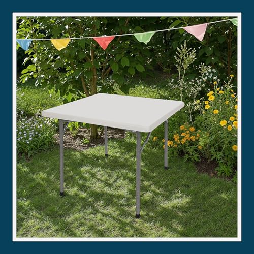OEF Furnishings OEFBT3636 Utility Series Heavy-Duty Premium Commercial-Grade Indoor/Outdoor Folding Table (36 x 36 in, Square, Speckled Gray Top / Gray Frame) - size: 36" x 36"