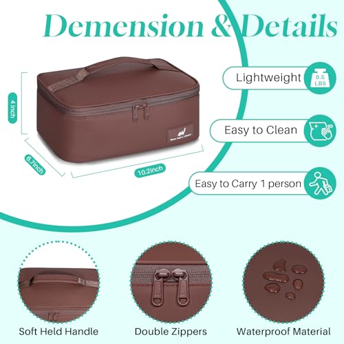 NOL Natural Organic Lifestyle Insulated Lunch Bag for Adults – Compact Cooler Lunch Box with Food-Grade Lining, Waterproof Lunch Bag for Work, Travel | Portable Thermal Meal Tote with Handle, Coffee - color: Coffee, size: Small (4.5 Liters)