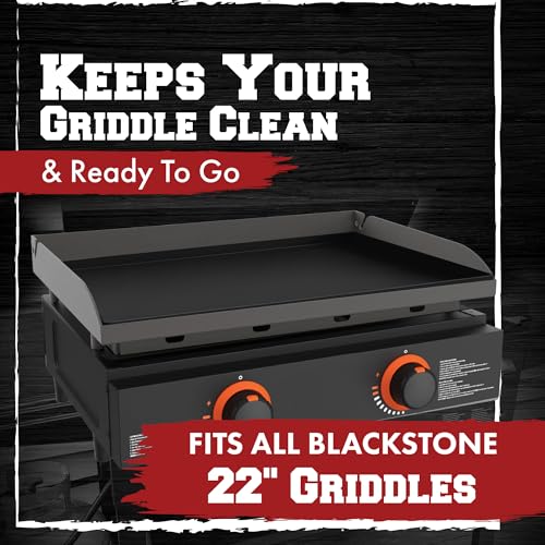 KITCHEN PERFECTION 22" Premium Silicone Griddle Cover Mat For Blackstone Griddle 22 Inch - Hermetic Protection From Rust & Debris All Year, Fits All Blackstone 22 Inch Models - Food Grade Silicone - color: Black 22 inch