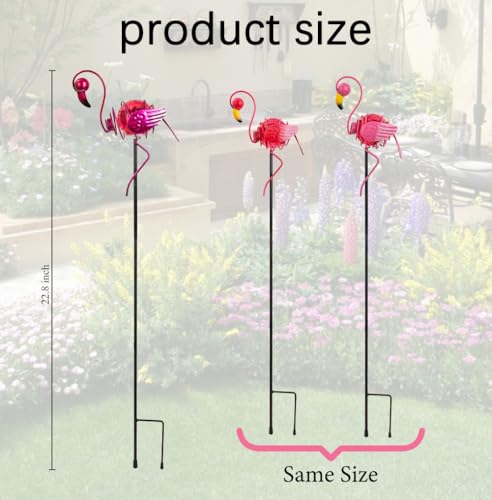 Stargarden 3 Pack Flamingo Solar Lights, Metal Garden Stakes Figurine Lights, Decorative Waterproof Yard Decorations for Pathway, Patio, Outdoor - color: Flamingo-New