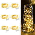 Minetom 6 Pack Fairy Lights Battery Operated String Lights - 7ft 20LED Waterproof Silver Wire Firefly Lights Waterproof for DIY Crafts Wedding Decor Table Centerpieces Mason Jars Party - size: 6 Pack