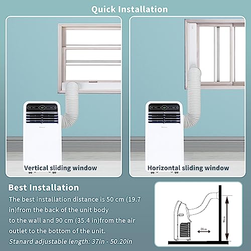 Shinco 8,000 BTU Portable Air Conditioner, Portable AC Unit with Built-in Cool, Dehumidifier & Fan Modes for Room up to 200 sq.ft, Room Air Conditioner with Remote Control, Installation Kit - color: SPF1-White-Auto Evapotation System, size: 8000 BTU