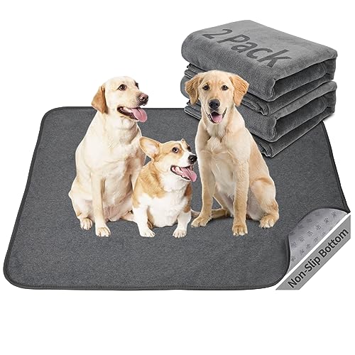 Wahsalbe Puppy Pads 2 Pack, 41x41 Washable Pee Pads Whelping Pads, Absorb Dog Mats, Non-Slip Dog Training Pads for Whelping, Potty, Training, Playpen, Crate - size: 41"x41"-2pack