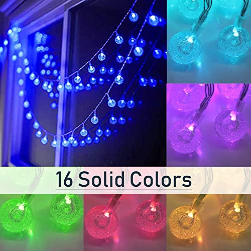 Mocalido 50ft Color Changing Globe String Lights Indoor, Hanging Colored Lights for Bedroom 75 LED USB Powered with Remote, Classroom Fairy Lights, Camping Tent Decor - size: 50 Ft
