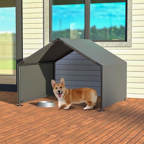 Portable Dog Shade Shelter, Water Resistant Pet Tent with UV Protection for Outdoor, Garden, Patio, Backyard Use (Gray) - color: Gray