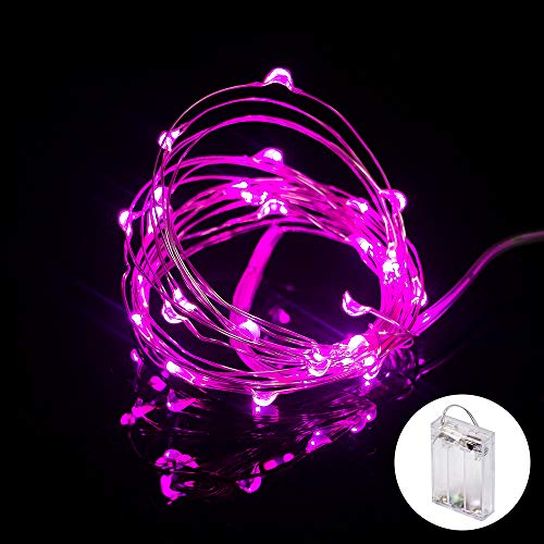 XINKAITE Fairy Lights - Waterproof LED Starry String Lights for Indoor & Outdoor DIY Decoration, Home Parties, Christmas Holiday (10FT/3Meters, Pink) - color: Pink, size: 10ft
