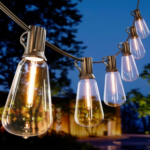 Outdoor String Lights 20FT - LED Waterproof Patio Lights Shatterproof ST38 Edison Bulbs, Connectable Hanging Vintage Lights for Outside Indoor Garden Backyard Deck Porch Party Decor - color: ST38-Edison Bulb, size: 20FT Plug-in Version