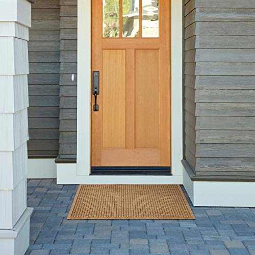 Hudson Exchange (35"x35", Camel) Waterhog Fashion Scraper Entry Square Floor Mat - color: Camel