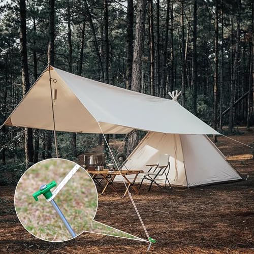 Tent Stakes Camping Stakes,AVOFOREST 7.1inch Non-Rust Metal Tent Pegs Ground Stakes Tent Spikes Camping,Garden,Hiking Green (Green 12pcs, 7.1IN) - color: Green 12pcs, size: 7.1 IN