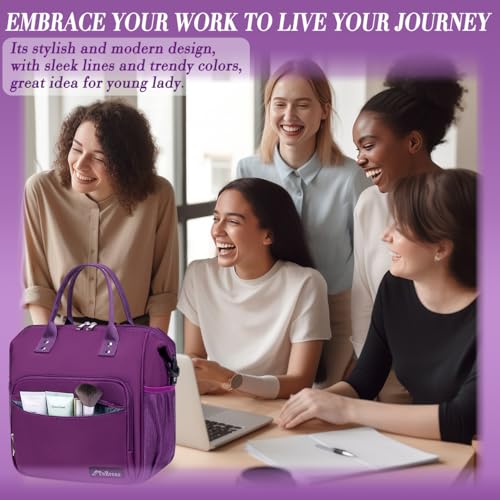 Purple Lunch Box for Women Insulated Lunch Bag Fits Bento Boxes, Snack and Foods, Ladies Lunch Tote Bag for Mother Mom Sister Friend Wife Her - color: A13: Violet, size: Large
