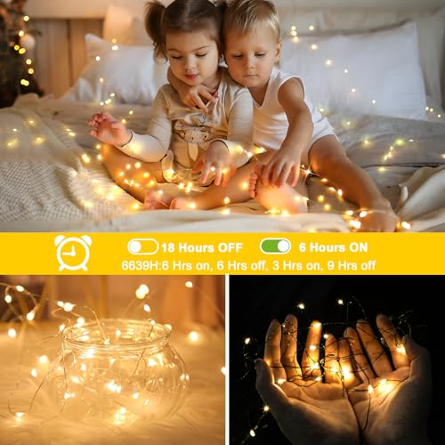 KNONEW 400FT Outdoor Christmas Fairy Lights Plug in,1200 LED String Lights Outdoor Waterproof 8 Modes Memory Times for Wedding Bedroom Walls Garden Trees Decoration(Warm White) - color: Warm White, size: 400FT 1200 LED Green Wire