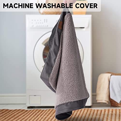 Sunheir Extra Large Orthopedic Dog Bed for Big Dogs - XXL Waterproof Dog Bed with Removable Washable Cover & Anti-Slip Bottom, Crate Bed, Deluxe Plush Pet Bed Mat (Grey) - color: Grey, size: 44.0"L x 32.0"W x 3.0"Th