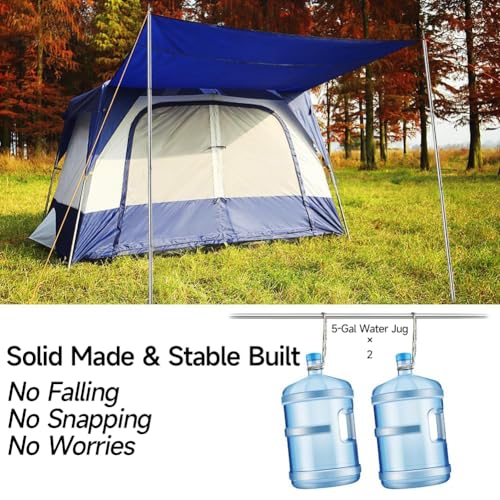 SANLIKE Stainless Steel Tarp Poles, 6.6' Set of 2, 0.63' Dia, Water Resistant, Tube Style, Camping, Hiking, Backpacking - color: 6.6' - Set of 2 - 0.63' Dia