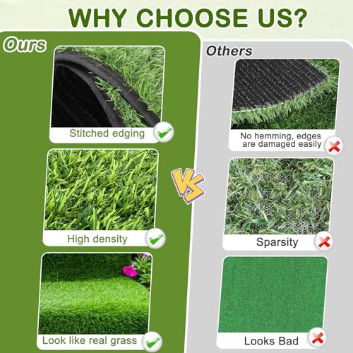 Artificial Grass for Dogs Potty, Reusable Pet Training Mat for Home and Travel, Washable Hemmed Edge Grass Pee Pad with Drainage Holes, Easy to Clean (31"x51") - size: 31"x51"