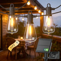 31FT Solar String Lights Outdoor Waterproof IP65 with USB-Charging , Solar Powered LED Patio Lights with 15+1 Shatterproof ST38 Edison Bulbs, Hanging Lights for Outside Backyard Garden Bistro Gazebo - size: Solar-31FT