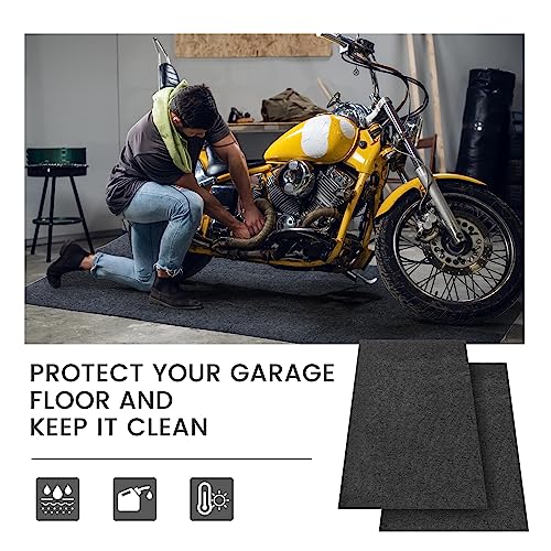 2 Pcs Oil Spill Mat Set (36"×60") - Complete Garage Floor Protection - Front & Rear Car Coverage - Reusable Washable Oil Drip Mats