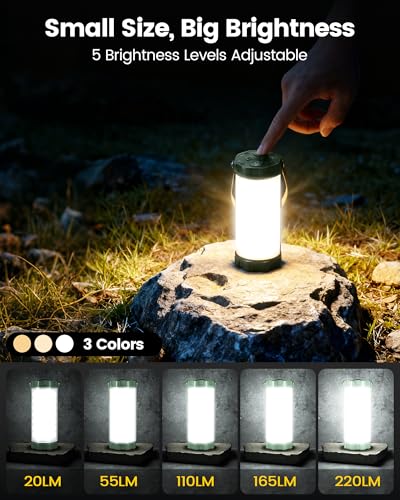 Glocusent 106 LED Camping Lights, Up to 80Hrs, 5000mAh Camping Lantern Rechargeable with 5 Brightness 3 Modes & SOS, IP68 Waterproof, Max 1200LM, Lanterns for Power Outages Hiking Emergency Hurricane - color: Green