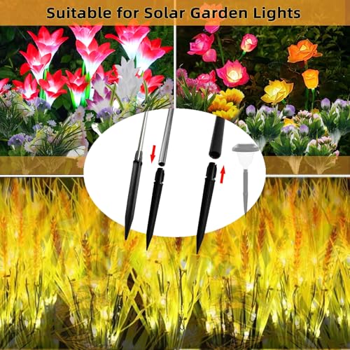 Replacement Stakes for Solar Lights, 10Pack ABS Reinforced Ground Spikes(Fit for Pole Inner Diameter 0.57inch & Outer 0.35Inch), Solar Wheat Ear Lights Stakes for Outdoor Pathway Christmas - size: Od-0.35"&id-0.57"abs
