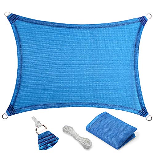 Eden's Decor 4' x 5' Blue Sun Shade Sail Outdoor Canopy Rectangular Awning Fabric Cloth Screen for Patio Garden Backyard Pergola Custom Size - color: Blue, size: 4' x 5'