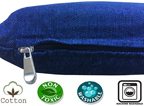 Dogbed4less Gel Memory Foam Dog Bed for Small to Medium Large Pet with Waterproof Internal Cover, Denim Blue External Cover 34X27X3 Inches - color: Denim Blue, size: 1 Pack Medium 34"X27"X3"