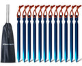 12 Pack Tent Stakes, 7075 Ground Metal Camping Aluminum Tent Pegs, Lightweight Tent Stakes Heavy Duty Spikes Camping Accessories - color: Blue