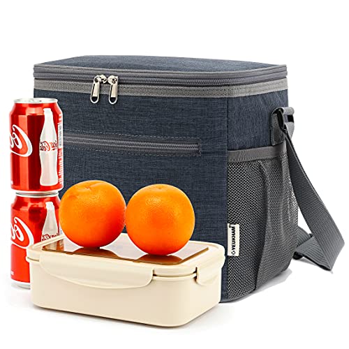 GYEUKHAM Navy Unisex Meal Holder, Durable & Safe, Long-Term Insulation, Leakproof & Water-Resistant, Large Capacity & Multi Compartments, Wide-Open-Design & Portable - color: Navy
