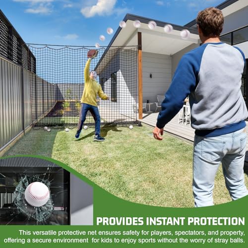 BaseGoal Baseball & Softball Backstop Nets, Heavy Duty Sports Practice Nets, Sports Netting Barrier,DIY Ball Net,Hitting Net for Baseball, Hockey, Soccer, LAX and More - size: 15x20ft