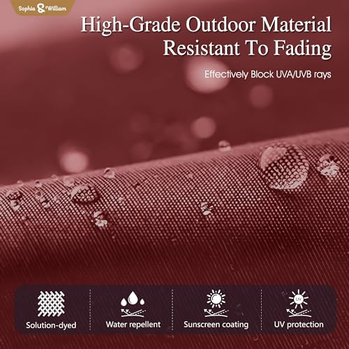 Sophia & William 15 ft Extra Large Patio Umbrella with Base Included, Rectangular Outdoor Umbrella Heavy Duty, Market Umbrella Double-sided Fade Resistant for Pool Garden Backyard, Burgundy - color: Burgundy
