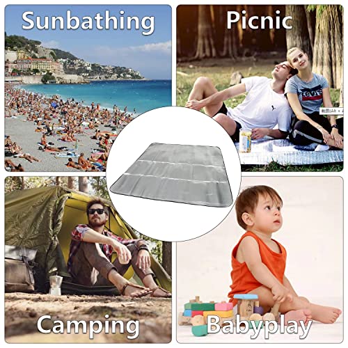 Wind Tour Outdoor Double-Sided Moisture-Proof Aluminum Foil Foam Pad Waterproof and Insulating Foil Mat Picnic Mat Camping Mat for Beach Tent and Camping - size: 76.8" x 76.8"