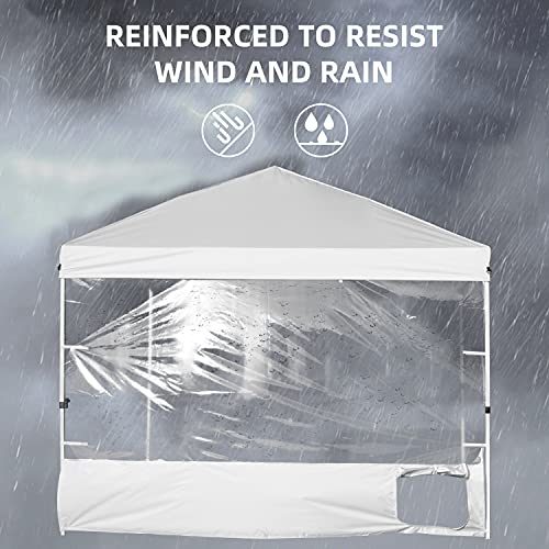 Clear Sidewall, Transparent Canopy Walls, Canopy Side Wall for 10x10 Pop Up Canopy - Straight Leg, Outdoor Instant Canopies Sidewall with Doghole,1 Pack (Khaki) - color: Khaki - D