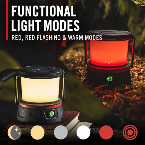 COAST EAL10R 500 Lumen Rechargeable Emergency Camping Lantern with Red Flashing Mode, Carabiner, Diffuser, Foldeable Handle, Moonglow™ Low Mode, 72 Hours of Runtime