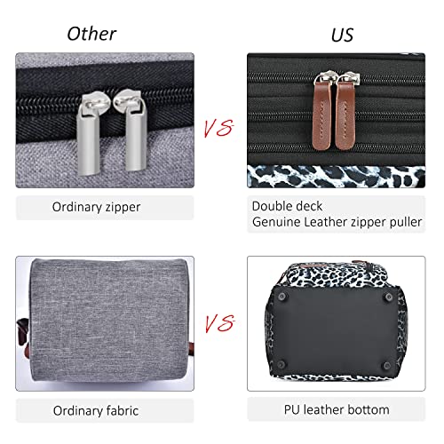 MIYCOO Lunch Bag & Lunch Box for Women Men, Double Deck Leakproof Insulated Soft Large Adult Camping Cooler bag for Work, Beach, Picnic, Travel (Leopard print, 15L) - color: Leopard Print