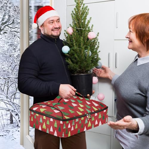 Casserole Carriers for Hot or Cold Food Reusable Casserole Dish Carrier Insulated Thermal Large Capacity Durable Perfect for Party Camping Family Gatherings Yellow Fish - color: Christmas Trees White Green