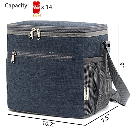 GYEUKHAM Navy Unisex Meal Holder, Durable & Safe, Long-Term Insulation, Leakproof & Water-Resistant, Large Capacity & Multi Compartments, Wide-Open-Design & Portable - color: Navy