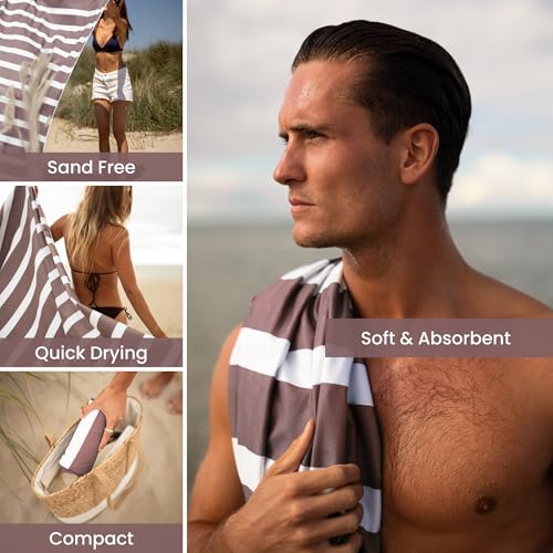SummerSand Microfiber Beach Towel Extra Large (79 x 39.5 in) - Quick Dry, Sand Free - Compact and Lightweight for Travel - Recycled Materials - Travel Bag Incl - Oversized Pool Towel – Dusty Rose - color: Dusty Rose, size: 79x39.5"