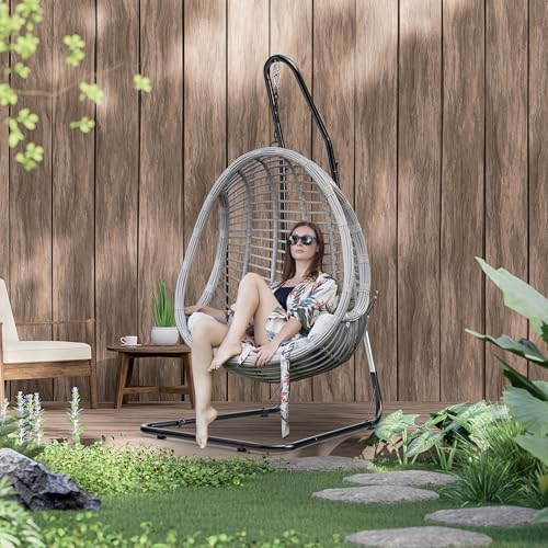 Sorbus Durable Hammock Chair Stand Hanging Chair Stand- Heavy Duty Steel Sensory Swing Stand- Weather & Rust Resistant- Adjustable Portable Stand 330lbs for Tree,Lounger,Air Porch,Indoor/Outdoor,Patio - size: 53 x 45 Adjustable Stand
