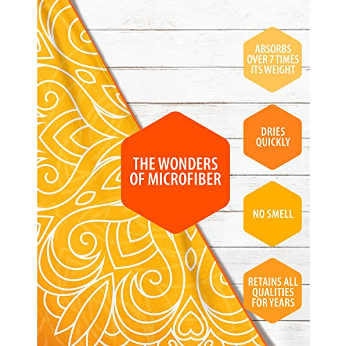 VENTURE 4TH Microfiber Beach Towel: Quick-Dry, Compact, Sand-Free, Absorbent, Sandproof and Lightweight - Perfect for Camping, Beach, and Roadtrips (Orange Mandala Design | 35x78 inches) - color: Orange Mandala, size: Extra Large (78" x 35")